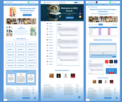 Past Paper Wiki design educational figma ui web design