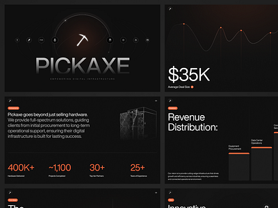 Pitch Deck - Pickaxe branding deck design graphic graphic design illustration motion motion design motion graphics pitch deck presentation presentation design ui