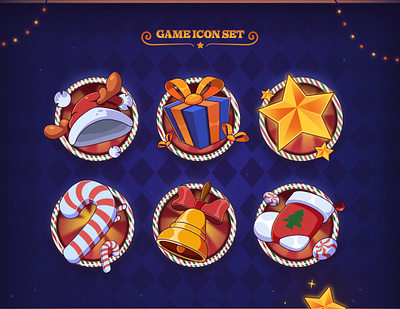 Christmas Bet: Game Icons (Christmas Event) 2025 2d art bell cap christmas christmas stocking game icon gift icon icons illustration present santa claus star sweets