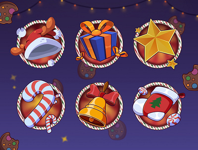 Christmas Bet: Game Icons (Christmas Event) 2025 2d art bell cap christmas christmas stocking game icon gift icon icons illustration present santa claus star sweets