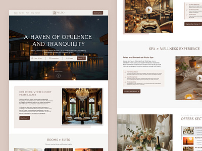 Ritzio landing page adventure booking clean hotel hotel website journey landing page modern reservation resort room booking ticket travel travelling ui ux web web design website world