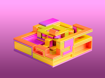 3D Colorful Block Structure 3d 3d art 3d form 3d home office 3d render 3d visual abstract art balance structure colourful build design digital geometric layered layered geometry layered shapes modern modern art modern art design purple background yellow and orange background