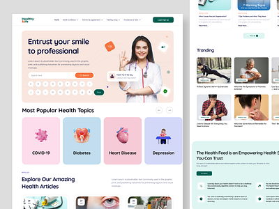 Healthy life (Medical Blog site) dashboard figma healthylifemedical responsive design screenshot ui ux