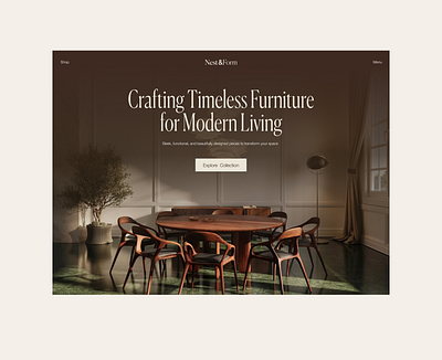 Website Concept for a Modern Furniture Studio branding figma graphic design ui ui design website design