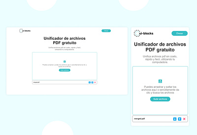 Merge PDF UI with ChatGPT design uidesign ux webdesign