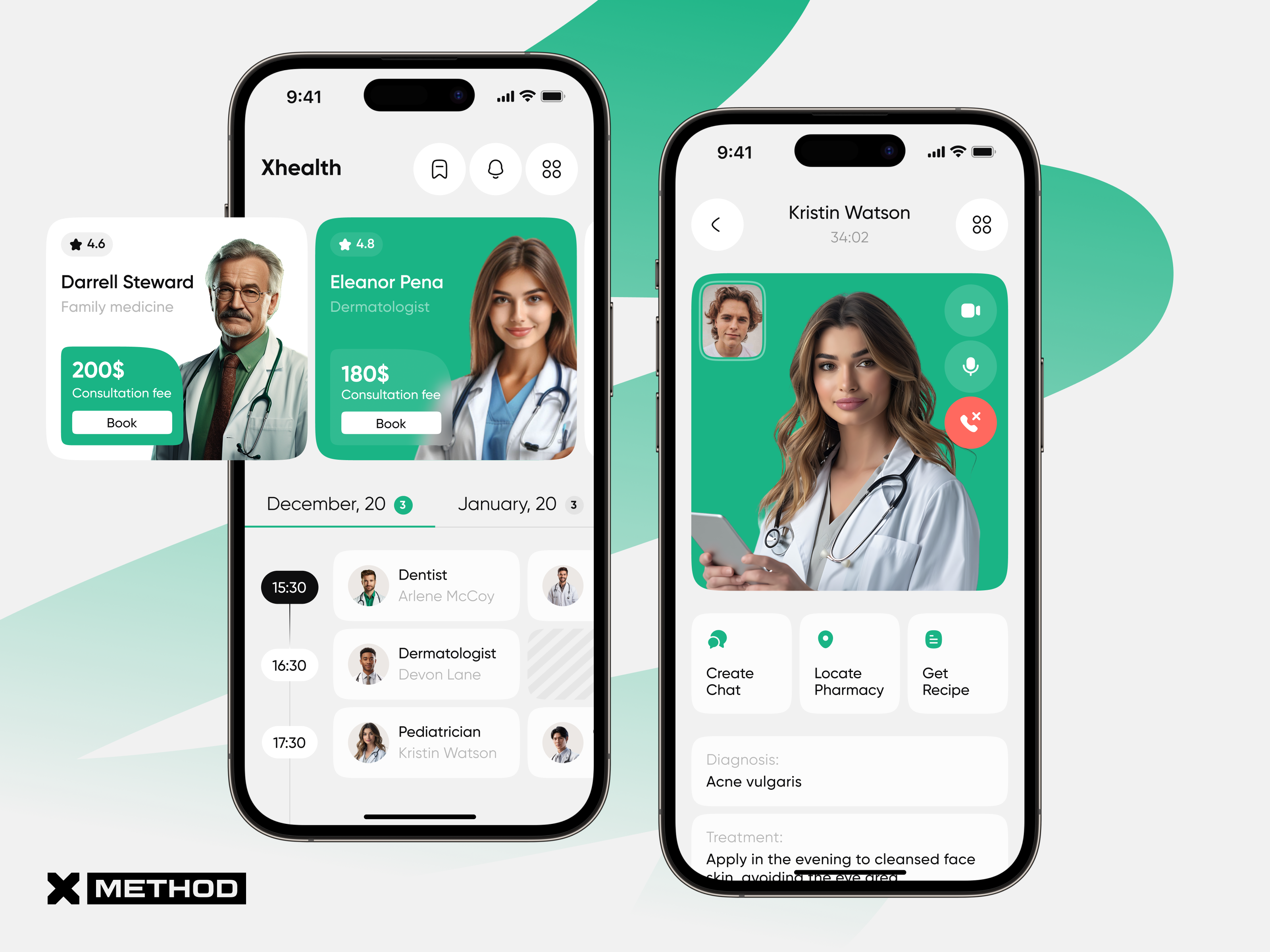 Healthcare Mobile App android app branding calendar call care conference design doctor figma health healthcare ios medical mobile online schedule ui ux video