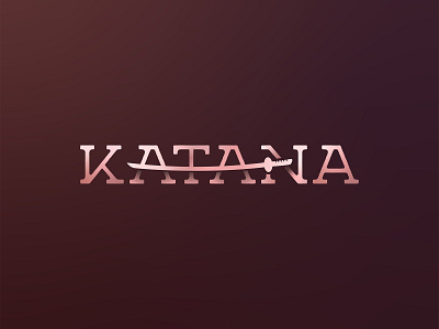 KATANA - Logo Design custom japanese katanana logo logo design showrd typo typography