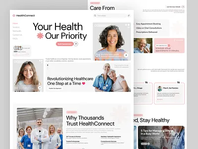 HealthConnect - Healthcare Technology Website Design designer health healthcare healthcarelandingpage healthcarewebsite homepagedesign landingpage landingpagedesign landingpagedesigner productdesigner ui uiux uiuxdesign uiuxdesigner userinterfacedesign ux webdesign website websitedesign websitedesigner