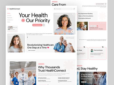 HealthConnect - Healthcare Technology Website Design designer health healthcare healthcarelandingpage healthcarewebsite homepagedesign landingpage landingpagedesign landingpagedesigner productdesigner ui uiux uiuxdesign uiuxdesigner userinterfacedesign ux webdesign website websitedesign websitedesigner