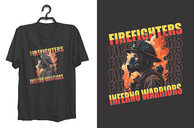 Firefighter T-Shirt Design branding design firefighter t shirt design graphic design icon illustration minimal photoshop t shirt design unique t shirt desihn vector