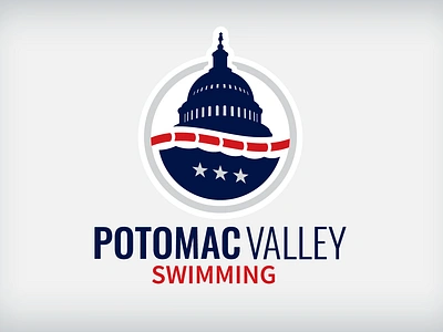 Potomac Valley Swimming Primary branding capitol design identity logo olympics sports swimming washington water