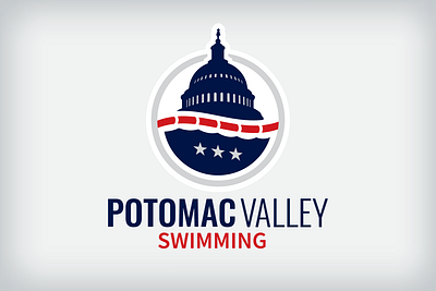 Potomac Valley Swimming Primary branding capitol design identity logo olympics sports swimming washington water