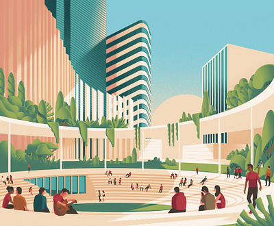 City Illustration architecture city city design city illustration eco city esg sustainbility