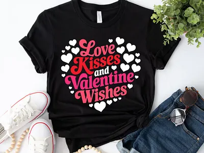 Valentines T-shirt Design bulk t shirt design clothes clothing eps graphic design heart illustration kisses love svg file t shirt t shirt design template typography valentine valentines day vintage