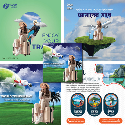 Travel Agency Social Media Post Design 2k25 agency branding graphic design social media banner travel travel agency