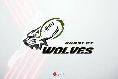 The logo named "Hunslet Wolves " designed by ansysoft adobeillustrator brandidentity hunslet hunsletwolves logodesign newfranchise rugby rugbyleague rugbyunion sportsbranding ukrugby visualidentity wolves