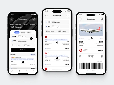 Mobile Ticket App app clean design fireart flyght qr ticket ui ux