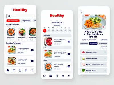 Healthy Recipe App app design ui ux