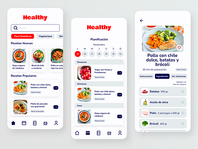 Healthy Recipe App app design ui ux