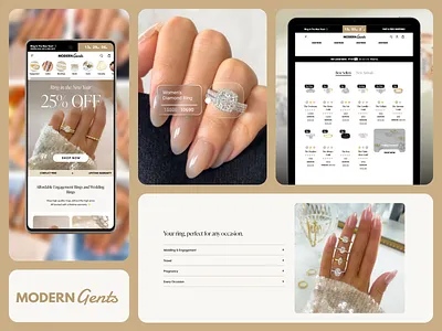 Modern Gents: A Sleek Shopify E-Commerce Solution clean website design custom shopify development e commerce design e commerce ux jewelry brand design jewelry e commerce jewelry store design luxury shopify design minimalist website design mobile friendly shopify design modern gents modern shopify ui online shopping design product page design responsive web design seamless checkout shopify jewelry store shopify theme customization shopify uiux shopify website