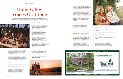 Article • Stroll Hope Valley article blurbs design indesign layout magazine print publication typography