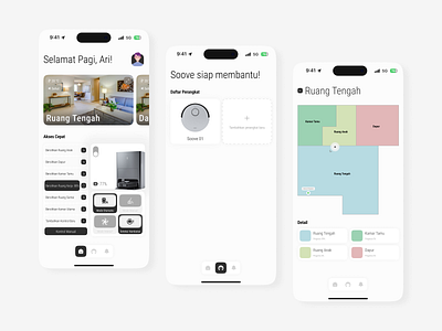 Soove - Smart Cleaner Mobile Apps ai apps bot clean cleaner design figma iphone mobile modern smart smartphone ui ux vacuum white