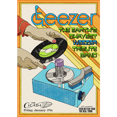 Geezer Gig Poster bands gig poster illustration music poster weezer