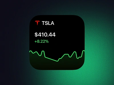 Finance Stocks Small Widget UI chart clean design finance green hig ios ios widget minimalist minimalistic widget modern simple stocks stocks widget typography ui widget