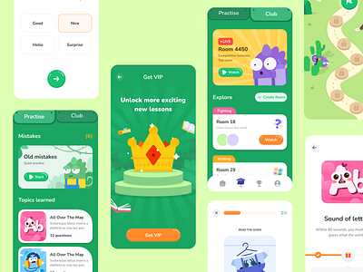 Kids Learning Mobile App animatio books children education game illustration interaction kids kids app mobile read ui ux