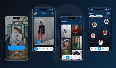 New Dating App Design! bengaluru branding datingapp design designstudio graphic design illustration logo sivinraj trendymobileapp ui uidesign ux