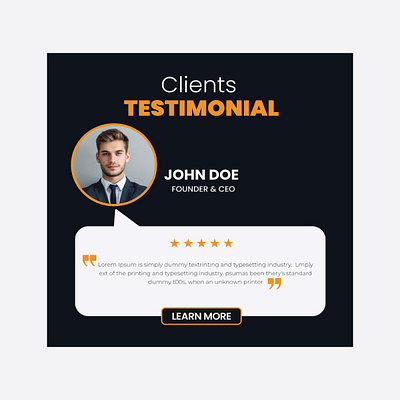 Client Testimonial ad banner branding client testimonial design graphic design illustration logo motion graphics social media post design ui