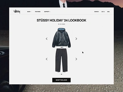 STÜSSY Holiday '24 Lookbook - UI Exploration animation awwwards motion graphics ui ui design ux web design