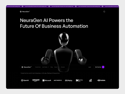 AI Startup Landing Page Concept ai artificial intelligence business hero startup