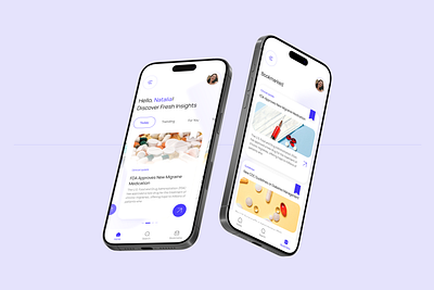 Inmed Content Delivery App - Main Screens 2025 animated app bookmark content delivery design home screeen inspiration medicine screen search ui ux