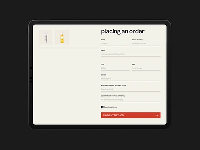 Order [concept] cart e commerce fields form order payment store ui ux web design