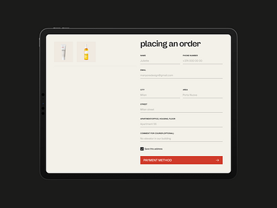 Order [concept] cart e commerce fields form order payment store ui ux web design