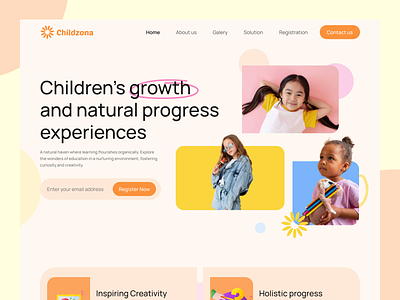 Childzona - Kindergarten Website bright childzona education fun kids kindergarten marketing school website