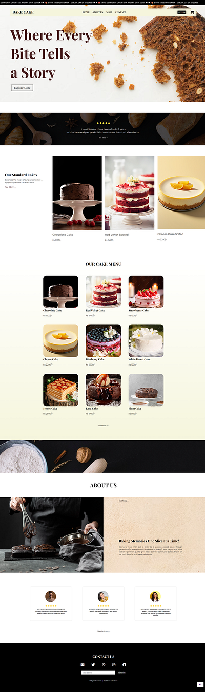 UI/UX Design for Bake Cake bake cake css designing graphic design html ui ux vector web application website