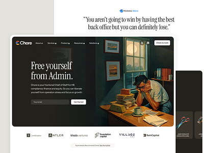 Chore Homepage branding design desktop homepage illustration landingpage ui ux webdesign website