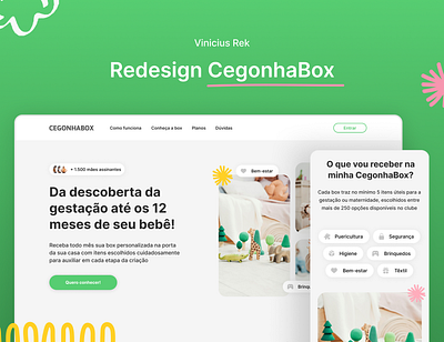 Clube de assinatura - CegonhaBox branding designweb figma framer kids landingpage site ui webdesign