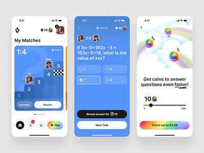 Gamified SAT Prep App app clean design education education app exams prep app game gamified app interactive learning ios mobile mobile app design product design quiz app sat sat prep study ui inspiration ui ux user interface virtual currency