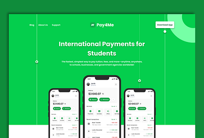 Redesign for "Pay4me" application Landing page app branding design logo typography ui ux