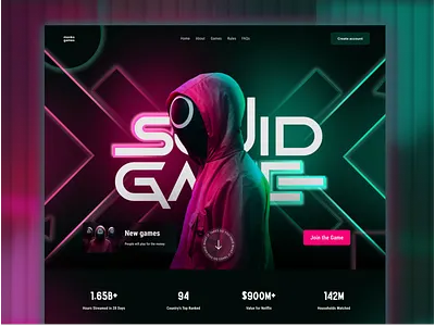 Squid Game Website animation e commerce game game ui gaming gaming website landing page netflix play squid game squid game design squid game ui squid game website squidgam squidgameweb tv show app ui uiux web design web responsive