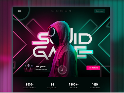 Squid Game Website animation e commerce game game ui gaming gaming website landing page netflix play squid game squid game design squid game ui squid game website squidgam squidgameweb tv show app ui uiux web design web responsive