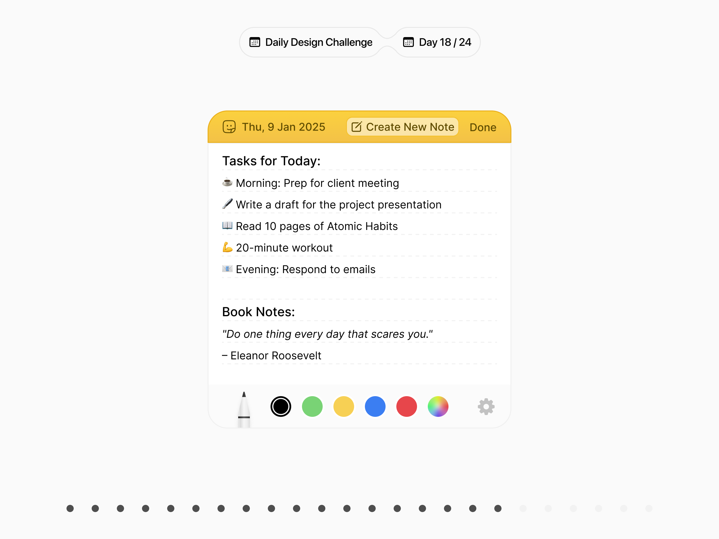 📝 Notes Widget for iOS | Daily Design Challenge design challenge design concept ios notes reminder ui ux widget
