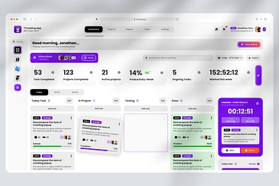 TTracking App Dashboard ui