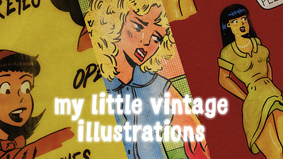 my little vintage illustrations character design illustration retro vintage women