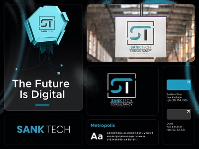 Sank Tech Branding | Innovative IT Solutions branding design branding strategy business branding color palette ideas corporate identity creative agency digital solutions futuristic logo graphic design inspiration innovative branding it company branding logo inspiration minimalistic design modern design professional logo responsive web design tech branding typography design user friendly design website ui design