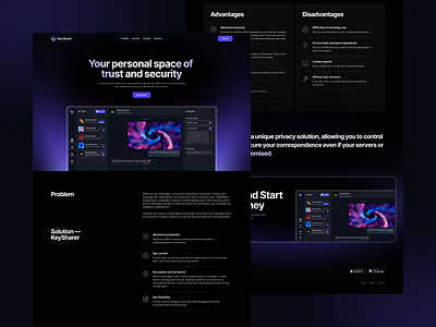 Landing Page, Dark Mode dark landing dark theme dark ui design landing landing page product design ui ui design ui ux ux ux design web web design