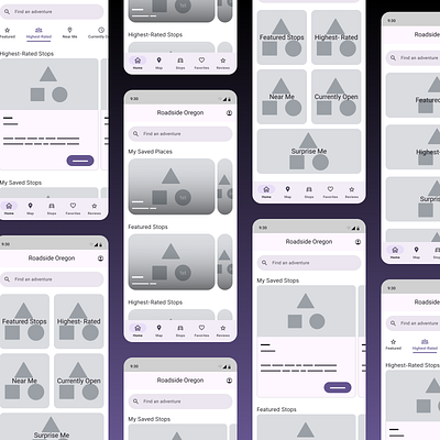 Lo-Fi App Dashboard Screen Wireframes app dashboard design figma lo fi low fidelity material design3 mobile mobileapp ui ux wire frames wireframes